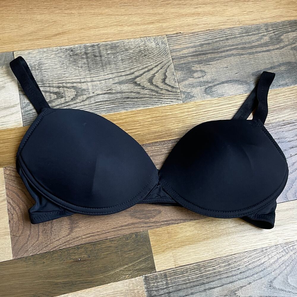 Juicy Couture Intimates 36D Black Padded Underwire Bra Logo Straps